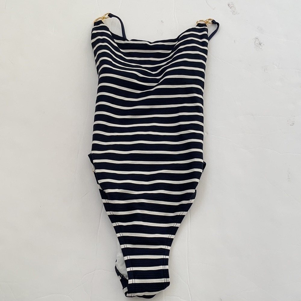 La Blanca Carpri one piece swimsuit Navy stripe US 4 - Picture 3 of 6